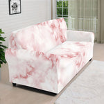 Rose Pink Marble Print Sofa Cover