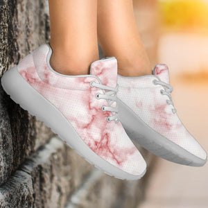 Rose Pink Marble Print Sport Shoes GearFrost