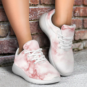 Rose Pink Marble Print Sport Shoes GearFrost