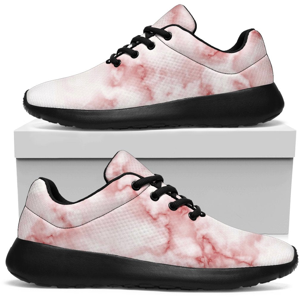 Rose Pink Marble Print Sport Shoes GearFrost