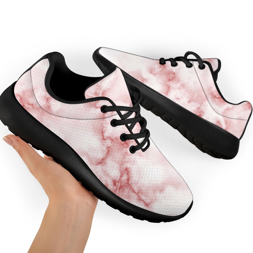 Rose Pink Marble Print Sport Shoes GearFrost