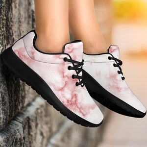 Rose Pink Marble Print Sport Shoes GearFrost