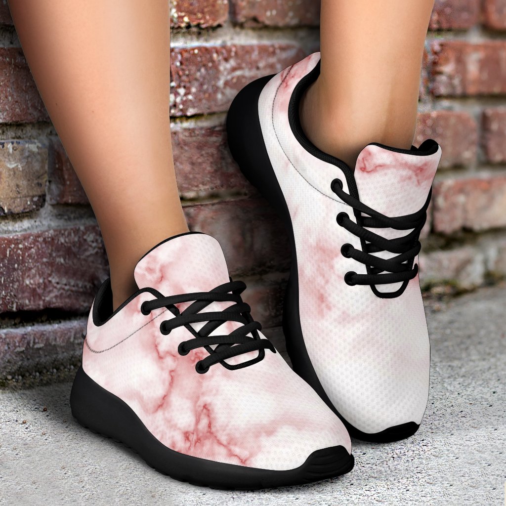 Rose Pink Marble Print Sport Shoes GearFrost