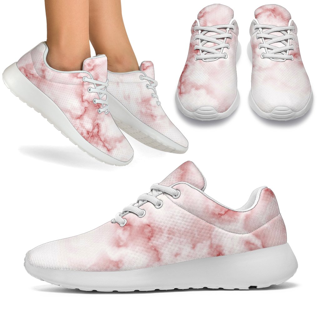 Rose Pink Marble Print Sport Shoes GearFrost