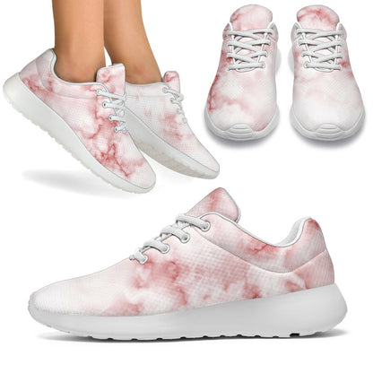 Rose Pink Marble Print Sport Shoes GearFrost