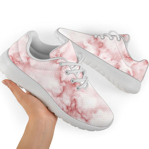 Rose Pink Marble Print Sport Shoes GearFrost