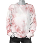 Rose Pink Marble Print Women's Crewneck Sweatshirt GearFrost