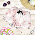 Rose Pink Marble Print Women's Shorts