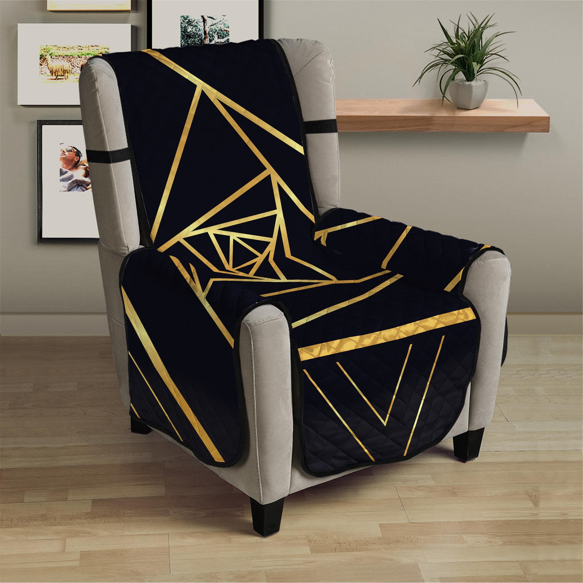 Rose Pyramid Print Armchair Protector