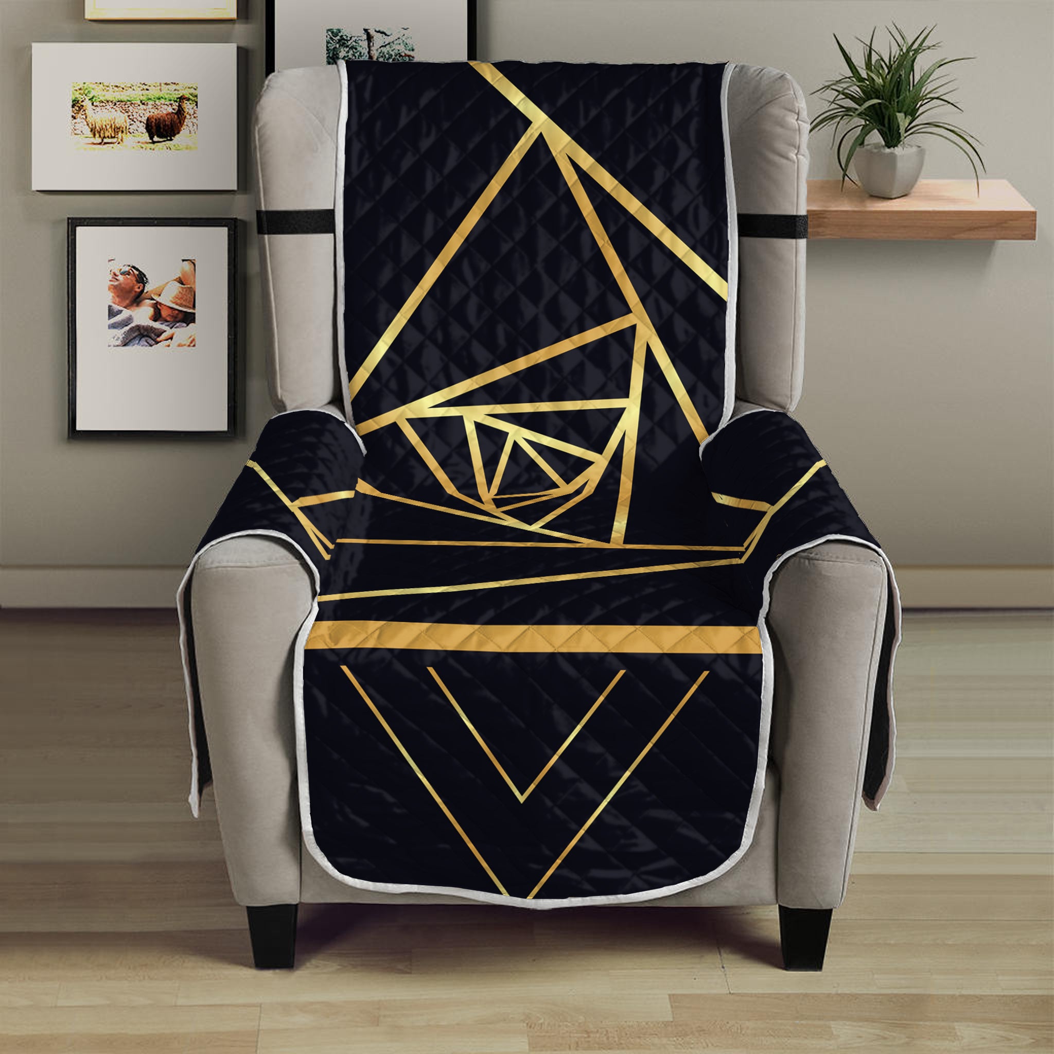 Rose Pyramid Print Armchair Protector