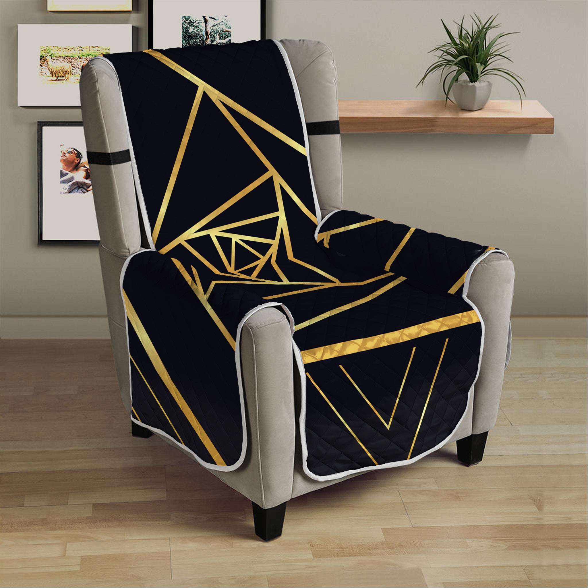 Rose Pyramid Print Armchair Protector