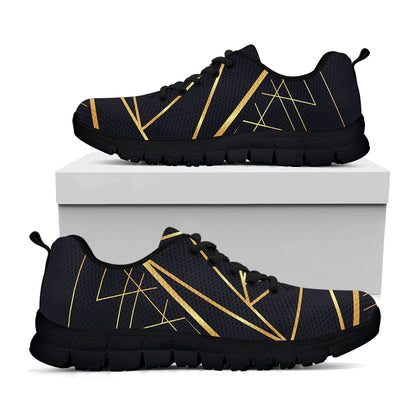 Rose Pyramid Print Black Sneakers