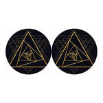 Rose Pyramid Print Car Coasters