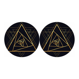 Rose Pyramid Print Car Coasters