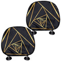 Rose Pyramid Print Car Headrest Covers