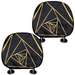 Rose Pyramid Print Car Headrest Covers