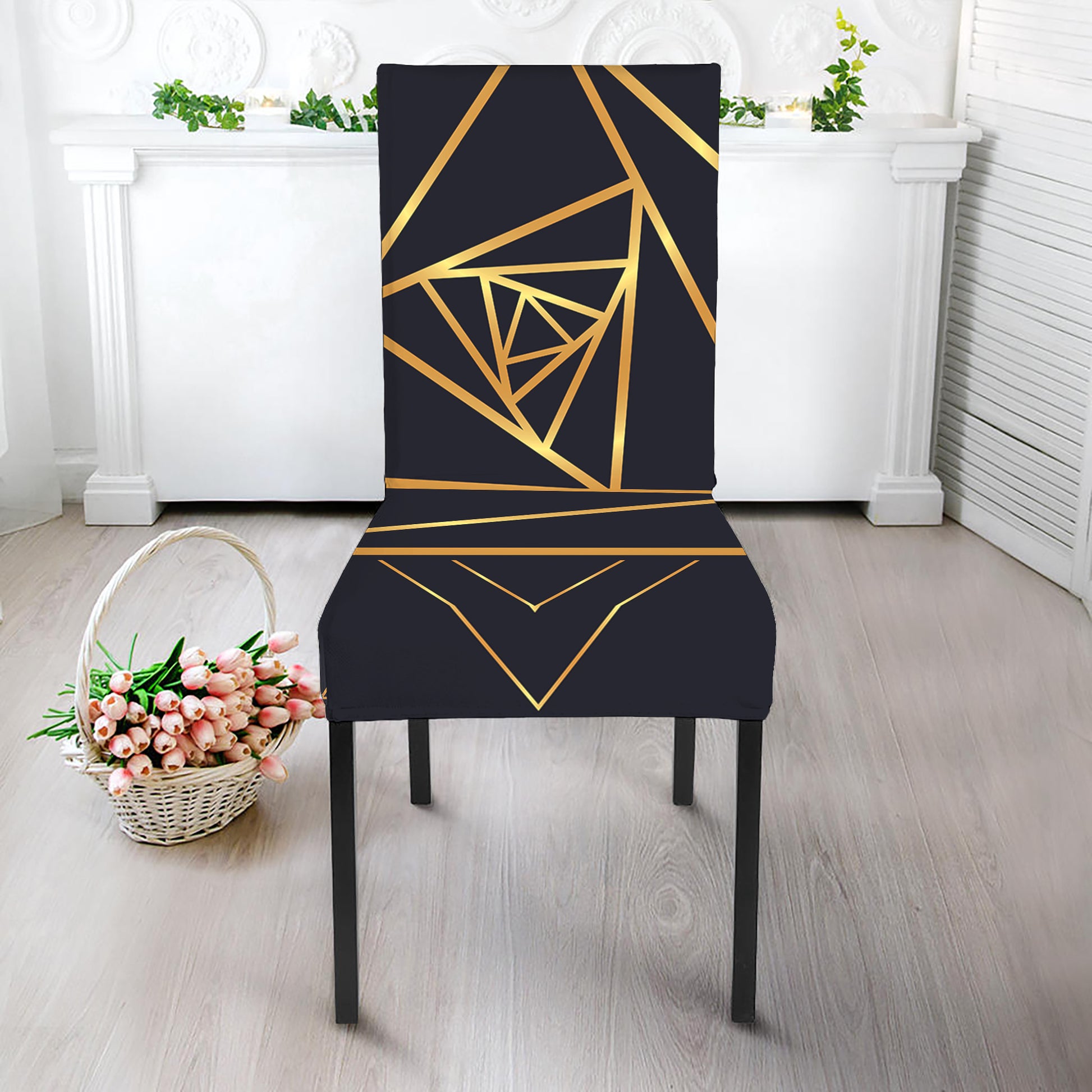 Rose Pyramid Print Dining Chair Slipcover