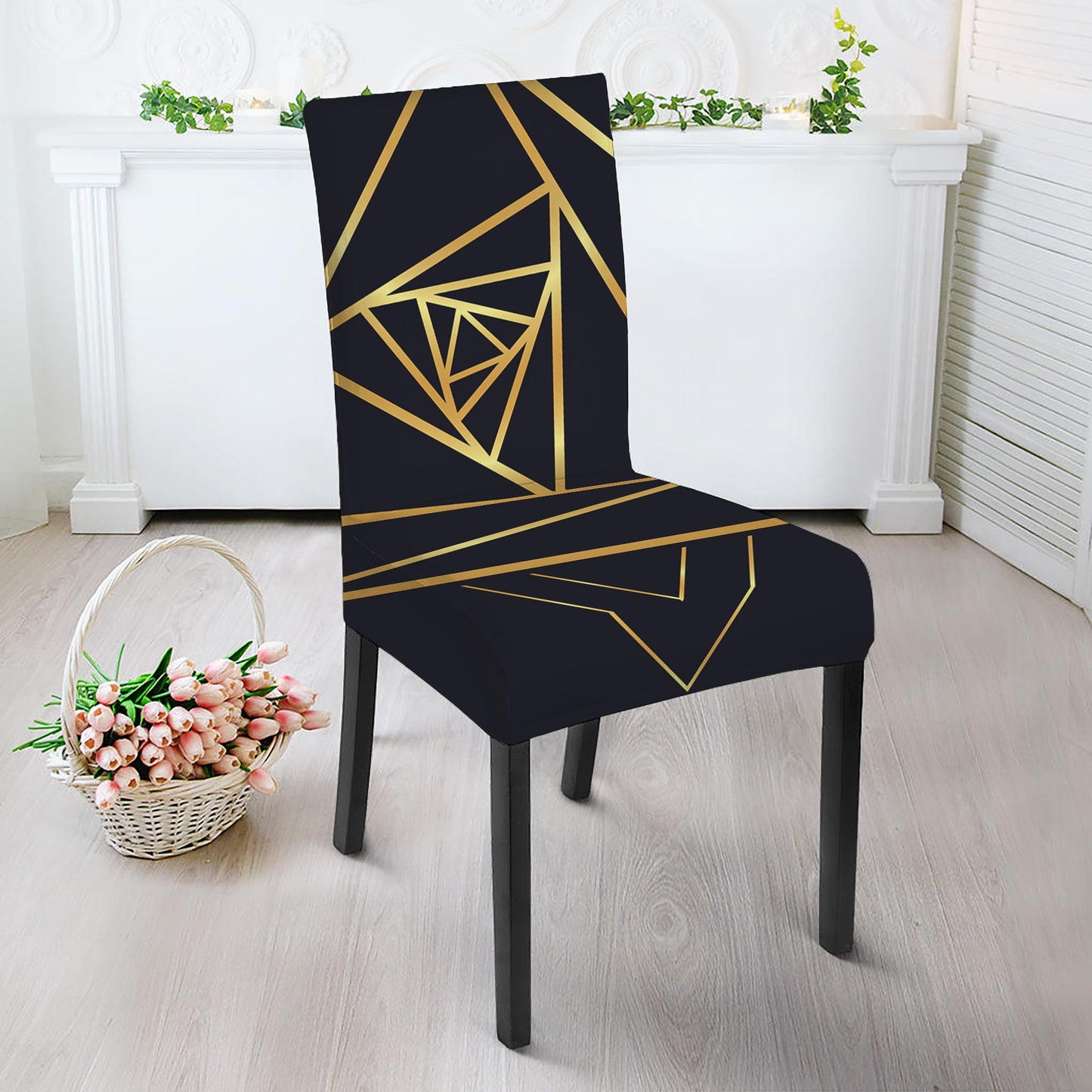 Rose Pyramid Print Dining Chair Slipcover