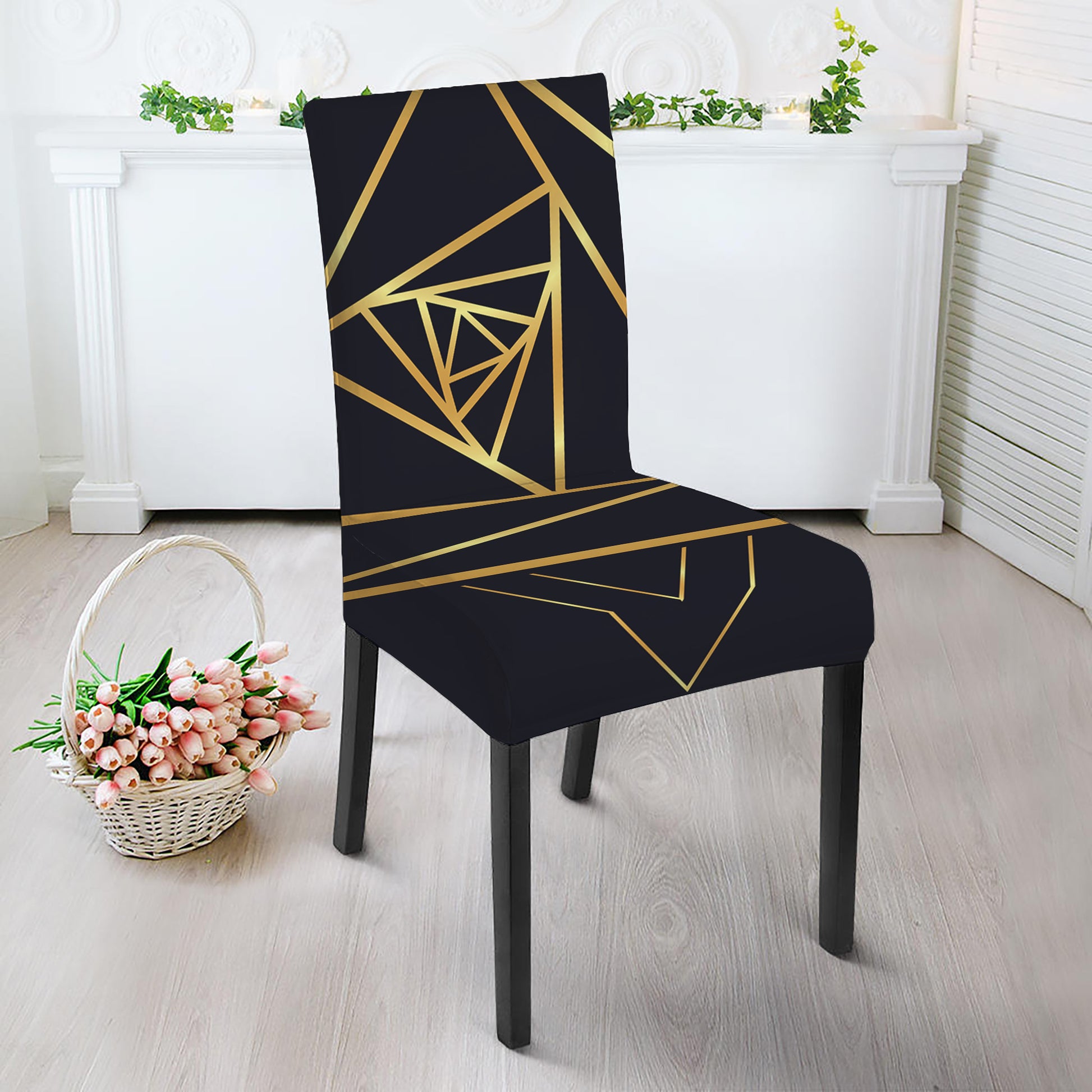 Rose Pyramid Print Dining Chair Slipcover