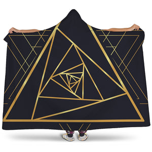 Rose Pyramid Print Hooded Blanket