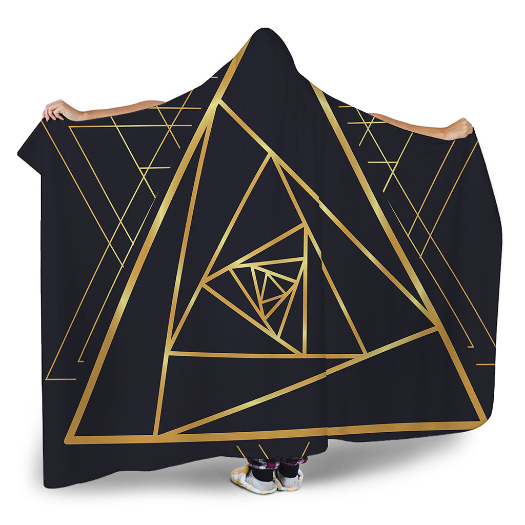 Rose Pyramid Print Hooded Blanket