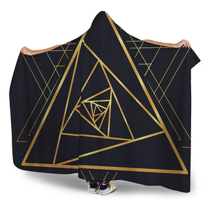 Rose Pyramid Print Hooded Blanket