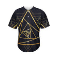 Rose Pyramid Print Men's Baseball Jersey