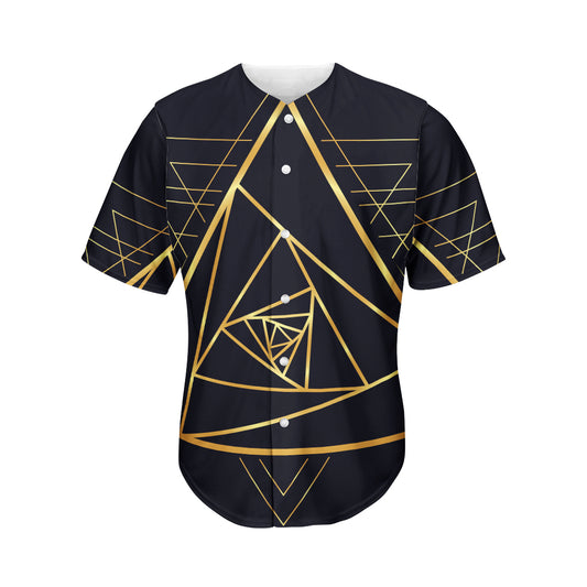 Rose Pyramid Print Men's Baseball Jersey