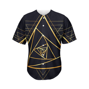 Rose Pyramid Print Men's Baseball Jersey