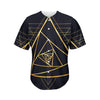 Rose Pyramid Print Men's Baseball Jersey