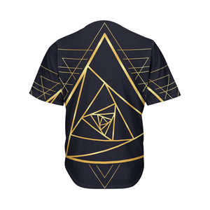 Rose Pyramid Print Men's Baseball Jersey