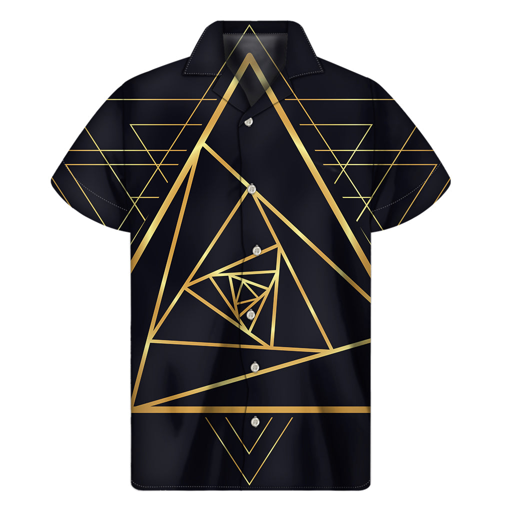 Rose Pyramid Print Men's Short Sleeve Shirt