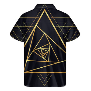 Rose Pyramid Print Men's Short Sleeve Shirt