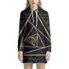 Rose Pyramid Print Pullover Hoodie Dress