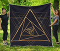 Rose Pyramid Print Quilt