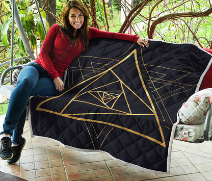 Rose Pyramid Print Quilt