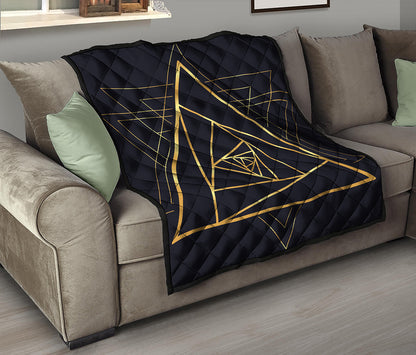 Rose Pyramid Print Quilt