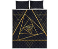 Rose Pyramid Print Quilt Bed Set