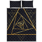 Rose Pyramid Print Quilt Bed Set