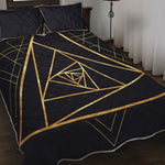 Rose Pyramid Print Quilt Bed Set