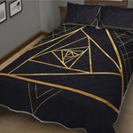 Rose Pyramid Print Quilt Bed Set