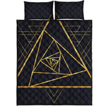 Rose Pyramid Print Quilt Bed Set