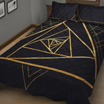 Rose Pyramid Print Quilt Bed Set