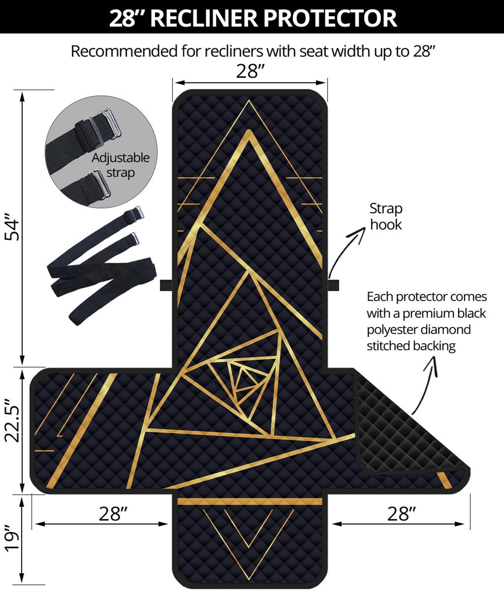 Rose Pyramid Print Recliner Protector