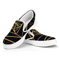 Rose Pyramid Print White Slip On Sneakers