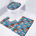 Rose Sugar Skull Pattern Print 3 Piece Bath Mat Set