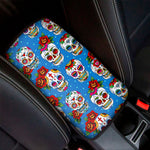 Rose Sugar Skull Pattern Print Car Center Console Cover