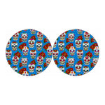 Rose Sugar Skull Pattern Print Car Coasters