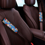 Rose Sugar Skull Pattern Print Car Seat Belt Covers