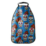 Rose Sugar Skull Pattern Print Car Seat Organizers